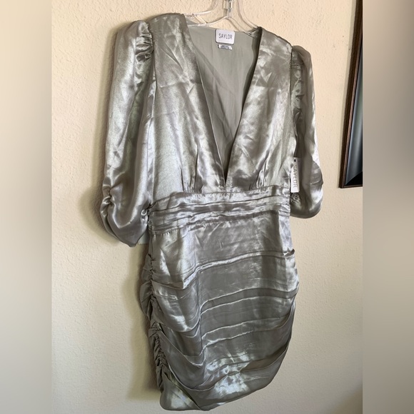 NWT Saylor Madonna Silver Mini Dress - Picture 6 of 16